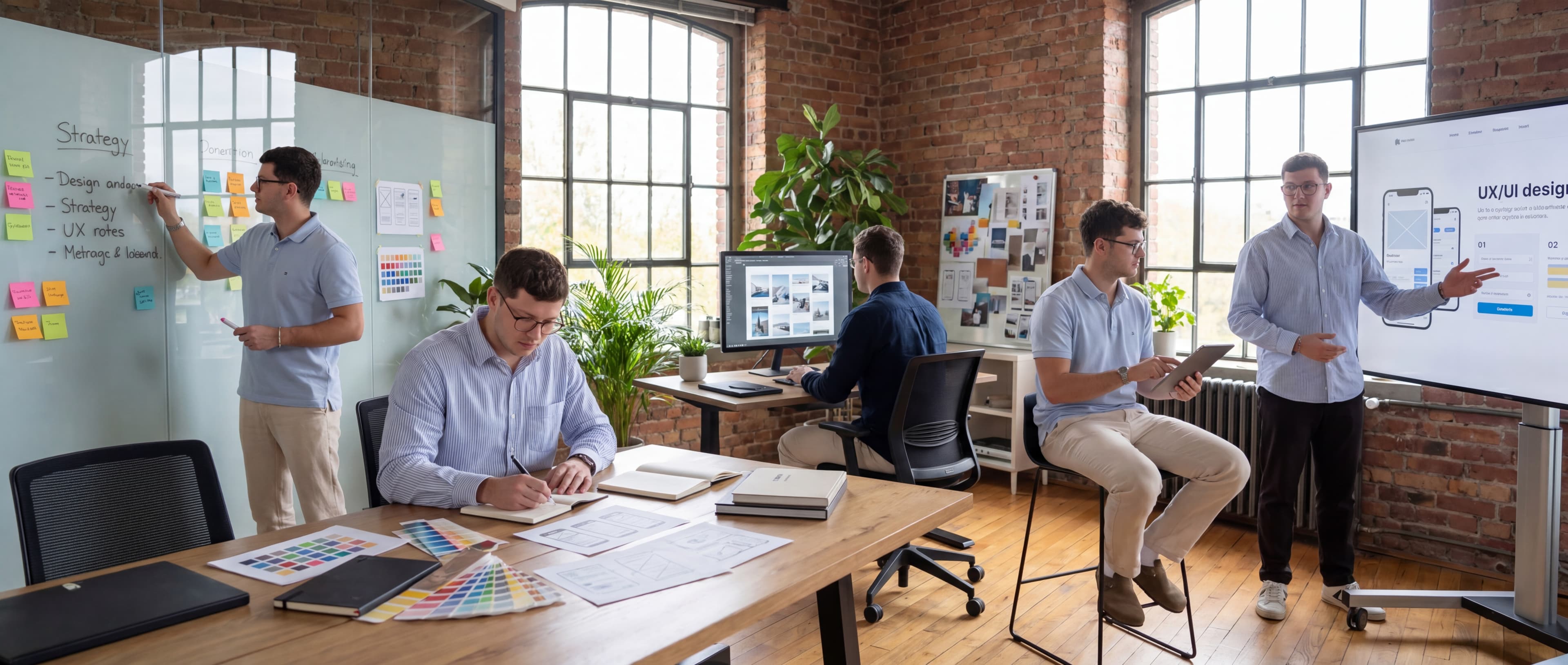 Webdesign-Konzept und digitale Projektarbeit im Büro